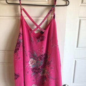 Hot Pink Floral Tank Top